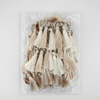 Тесьма с бусинами, 12 см, 5 ± 0,5 м, цвет белый/бежевый Тесьма с бусинами, 12 см, 5 ± 0,5 м, цвет белый/бежевый