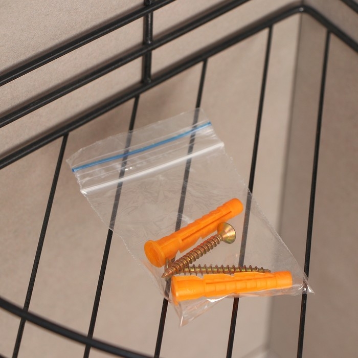 Полка для ванной угловая 3-х ярусная, 20&times;20&times;49 см, цвет чёрный