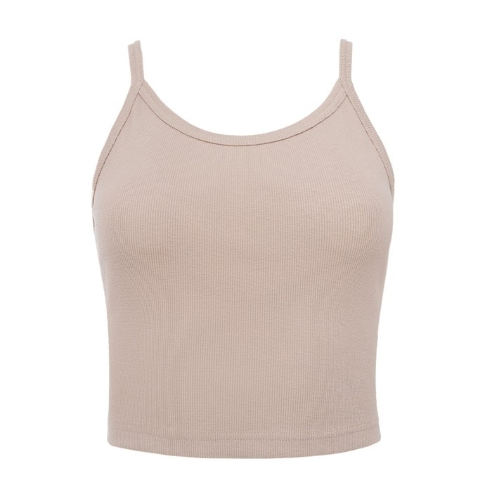 Майка укороченная женская MINAKU: Basic line цвет бежевый, р-р 44 Майка укороченная женская MINAKU: Basic line цвет бежевый, р-р 44