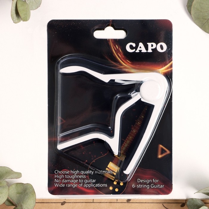 Каподастр гитарный Music life, белый Каподастр гитарный Music life, белый