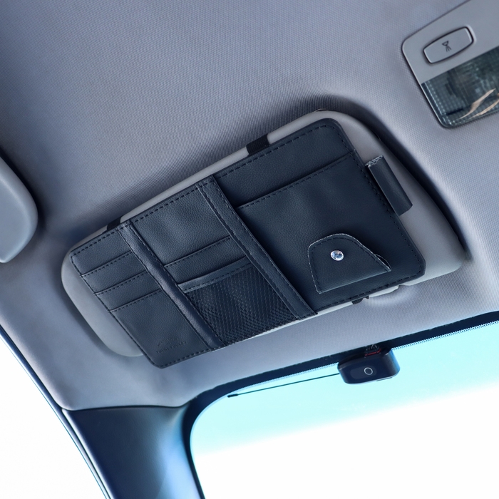 Органайзер на солнцезащитный козырек, 30&times;14.5 см, черный