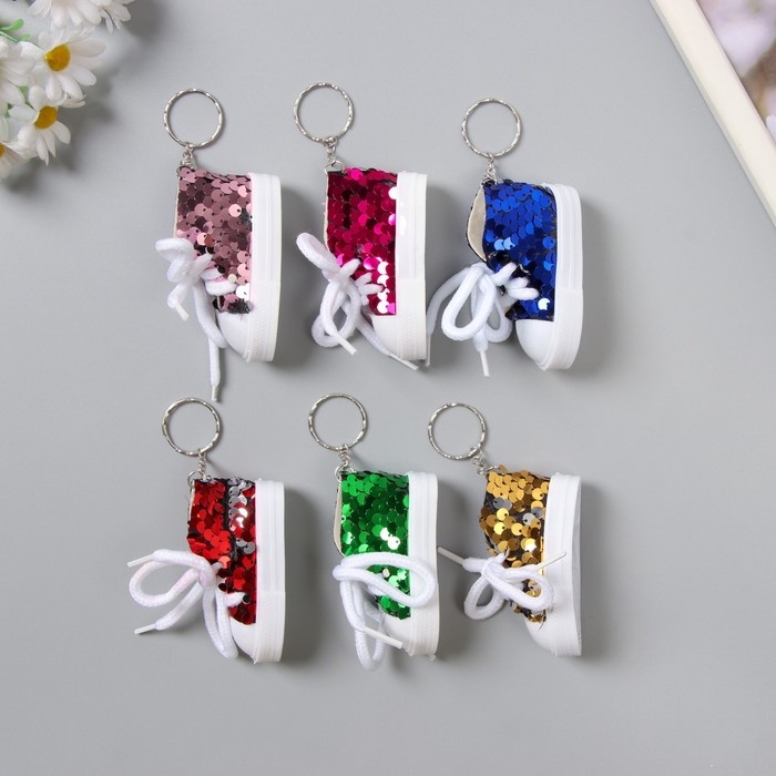 Брелок текстиль пайетки "Кедик" МИКС 3,4х7,3х4,5 см