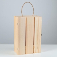 Ящик деревянный 35&times;23&times;13 см подарочный с реечной крышкой на петельках с замком