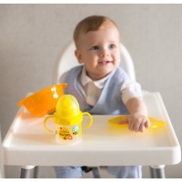 Поильник детский с твёрдым носиком &laquo;Сладкая жизнь&raquo;, 140 мл., с ручками, цвет желтый