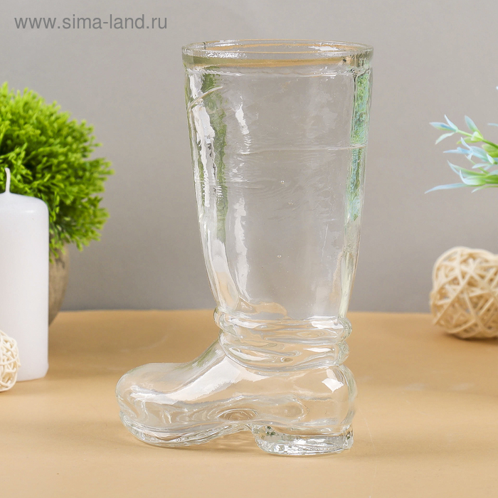 Ваза "Ботфорт" прозрачная  d=8.5см h=18,5х11см,  0,46л