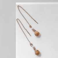 Серьги с жемчугом &laquo;Цепочки&raquo; шарик переплетение, цвет МИКС