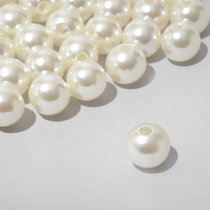 Бусины №12 &laquo;Жемчуг&raquo;, 46-50 г, цвет бежевый