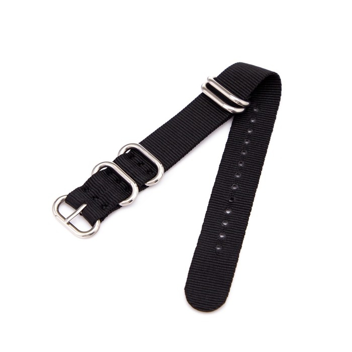 Ремешок для часов Ремешок для часов "Соломон", 20 мм, l-27 см, черный