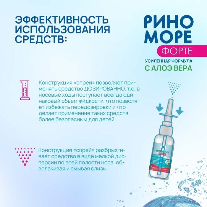 Спрей назальный РиноМоре Форте, с алоэ вера, 50 мл Спрей назальный РиноМоре Форте, с алоэ вера, 50 мл