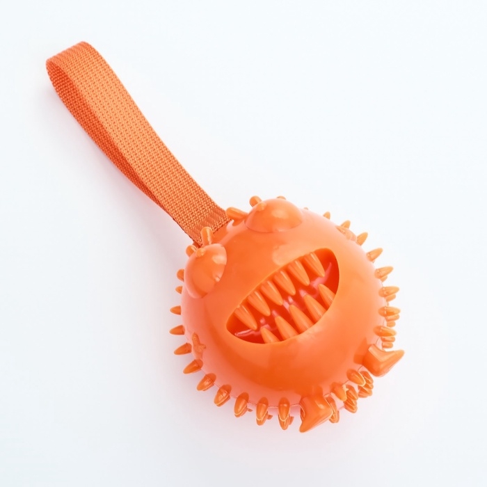 Игрушка под лакомства для собак "Смеющийся монстр" 10,5 см, ТПР, микс цветов