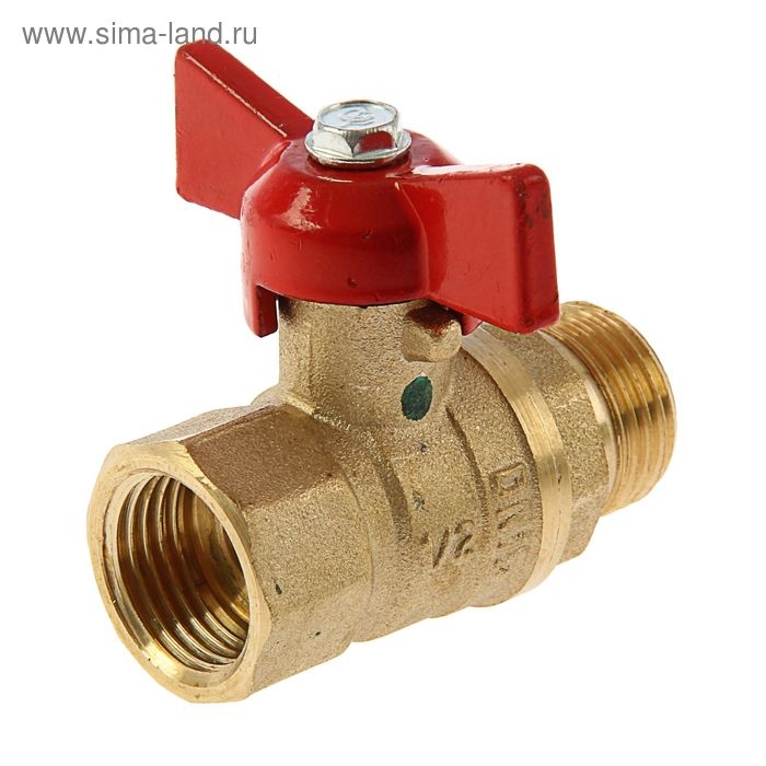 Кран шаровой "ГАЛЛОП" DN-15 231, внутренняя/наружная резьба 1/2", бабочка