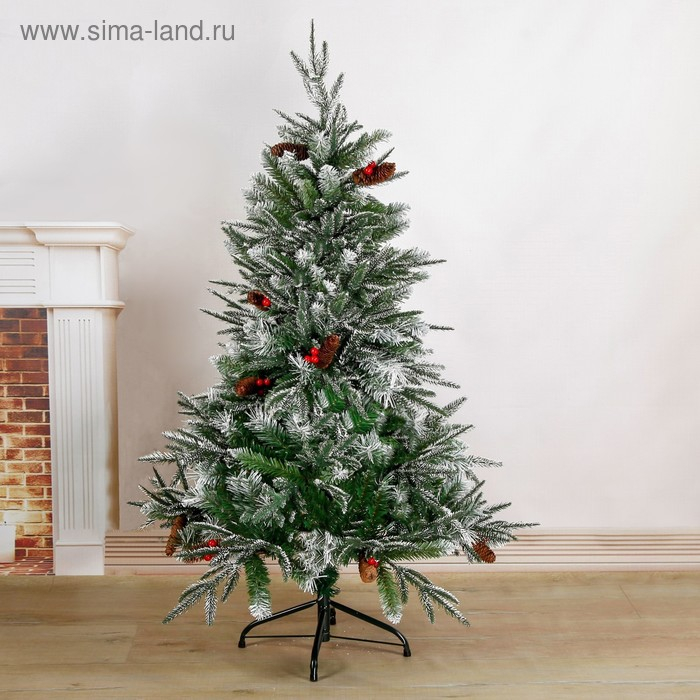 Ёлка "Виктория с калиной и шишками" 180 см d нижнего яруса 90 см 972 ветки
