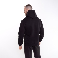 Толстовка с начёсом мужская, цвет чёрный, размер 56