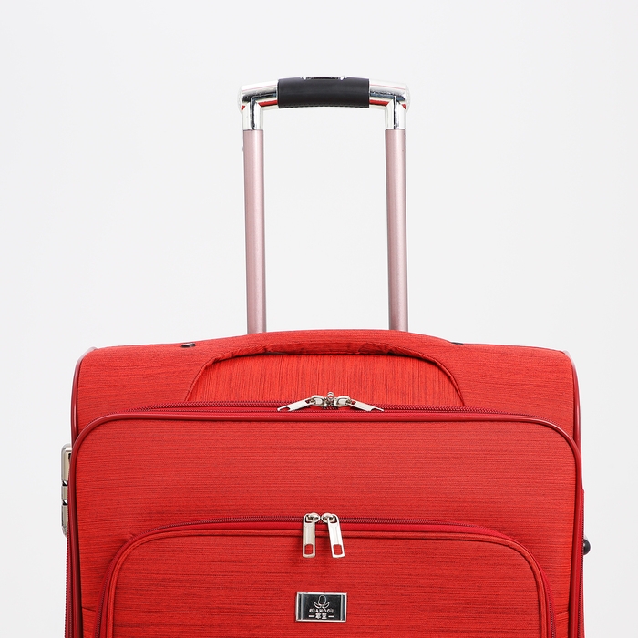 Чемодан большой 95 л (L), отдел на молнии, с расширением, кодовый замок, 4 колеса, наружный карман, цвет красный