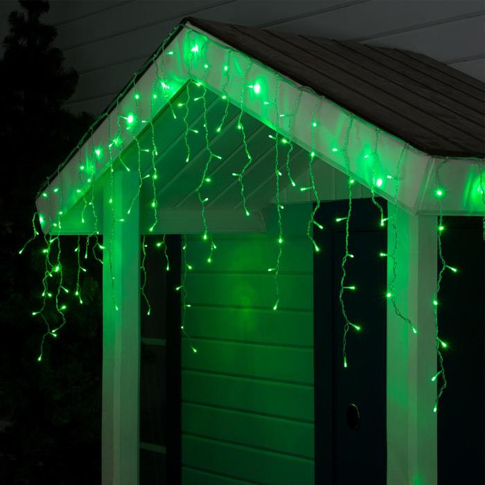 Гирлянда «Бахрома» 3 × 0.6 м, IP44, УМС, прозрачная нить, 160 LED, свечение зелёное, 220 В Гирлянда «Бахрома» 3 × 0.6 м, IP44, УМС, прозрачная нить, 160 LED, свечение зелёное, 220 В