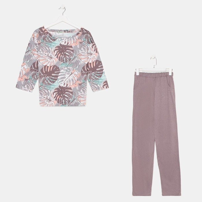 Костюм (лонгслив, брюки) женский &laquo;Оазис&raquo; цвет светло-коричневый, размер 46