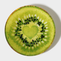 Набор тарелок стеклянных Доляна &laquo;Романтичный киви&raquo;, 19 предметов: 6 десертных тарелок, 6 обеденных тарелок, 6 мисок, салатник