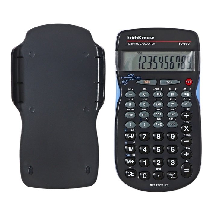 Калькулятор научный 10-разрядов ErichKrause SC-920, чёрный, рекомендован для ОГЭ и ЕГЭ