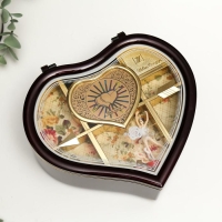 Шкатулка музыкальная пластик "Изогнутое сердце" МИКС 19х17х7 см