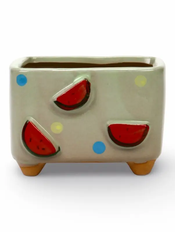 Декоративный горшок для цветов &laquo;Арбуз&raquo;, 10.5&times;7.5&times;8 см, керамический, Greengo