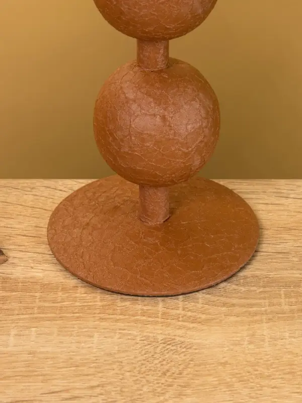 Подсвечник на 1 свечу &laquo;Бисквит&raquo;, с 2 сферами, 8.5&times;8.5&times;18 +/- 1 см