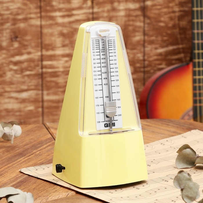 Метроном механический Gleam, желтый, 40-408 ударов в минуту, 21 х 10 х 12 см, Метроном механический Gleam, желтый, 40-408 ударов в минуту, 21 х 10 х 12 см,