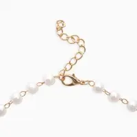 Колье на жемчужной дорожке "Вишенка", цветная в золоте 40+удл, d6