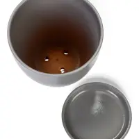 Горшок цветочный с поддоном 2,5 л, d18/h16 см серый керамика, "Туман" (М)