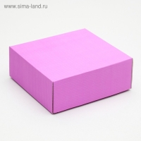 Коробка сборная, крышка-дно, сиреневая, 14,5 х 14,5 х 6 см Коробка сборная, крышка-дно, сиреневая, 14,5 х 14,5 х 6 см