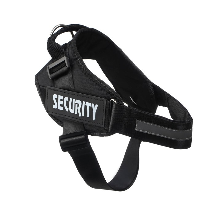 Шлейка К9 мягкая светоотражающая, размер M, ОГ 55-65 см, вес 11-20 кг, чёрная