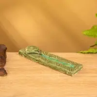 Подставка под благовония "Орнамент" керамика, цв. зелёный, 15,5х4х1 см