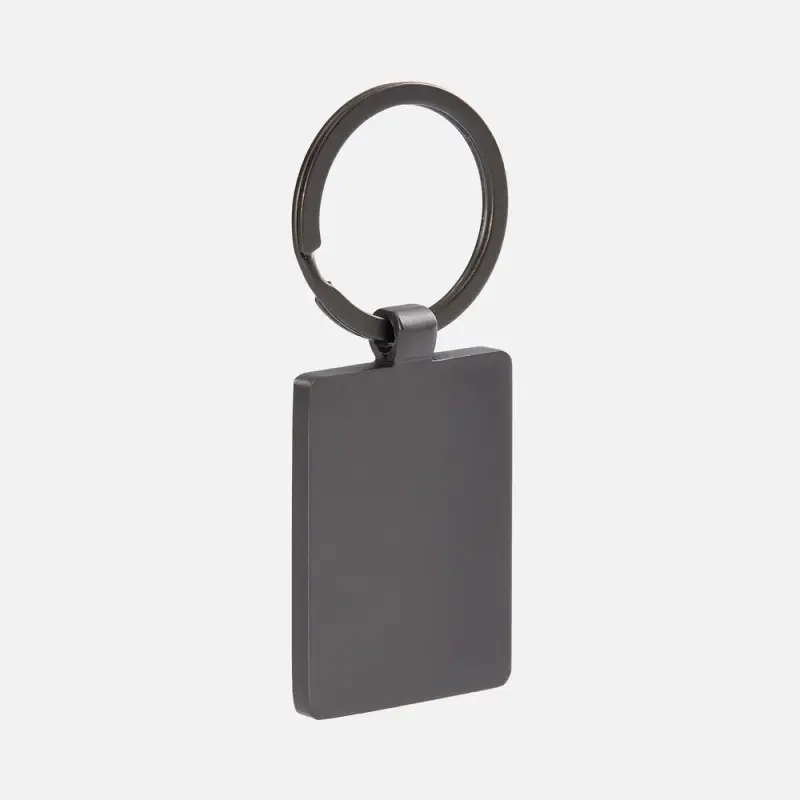 Брелок Gun Metal Leather Rectangle, графитовый