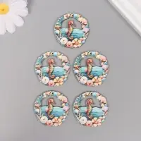 Декор для творчества дерево "Морской конёк" 3,9х3,9х0,3 см