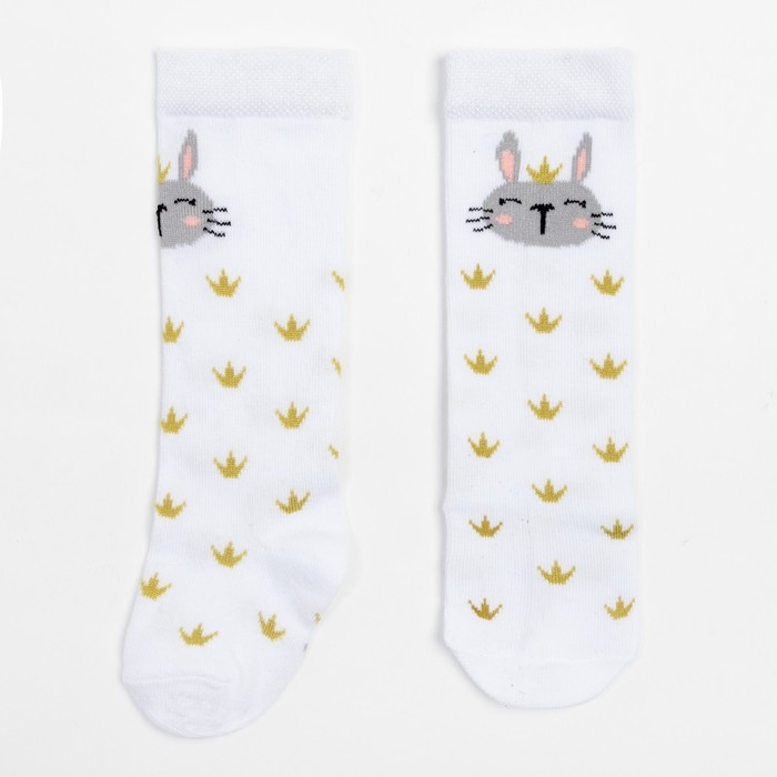 Гольфы Крошка Я &laquo;Зайчик&raquo; 12-14 см, цвет белый