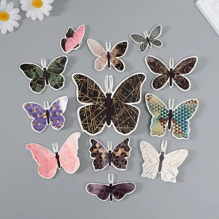 Набор магнитов на холодильник &laquo;Геометрия с золотом&raquo;, 12 шт., картон, h=4-10 см