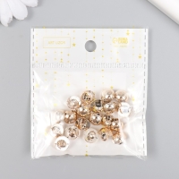 Пуговицы пластик для творчества на ножке "Гладкий шарик" золото набор 20 шт 1х1 см Пуговицы пластик для творчества на ножке "Гладкий шарик" золото набор 20 шт 1х1 см