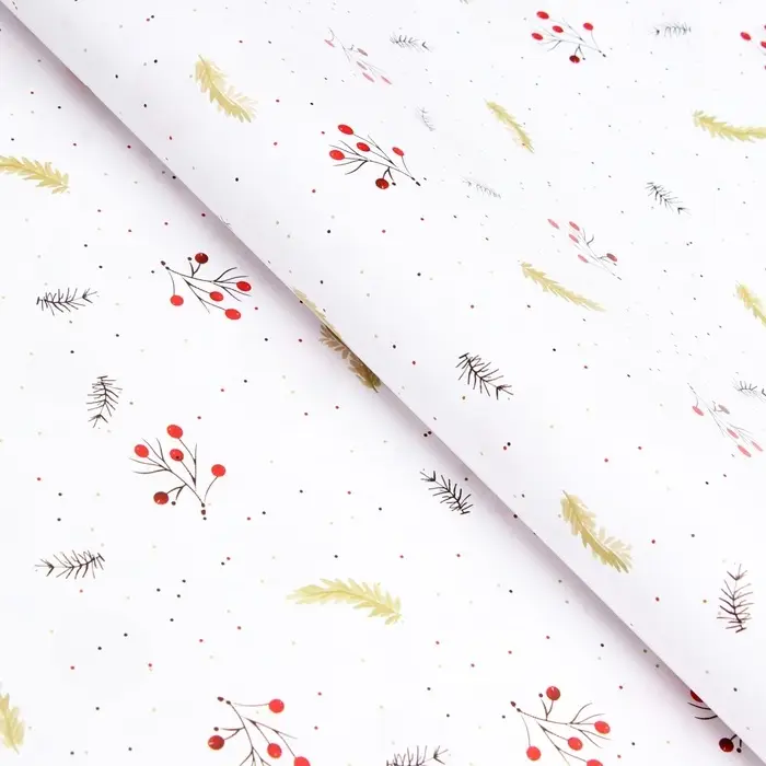 Бумага упаковочная новогодняя &laquo;Красные шарики&raquo;, глянец, двусторонняя, 80 г/м&sup2; , 70&times;100 см