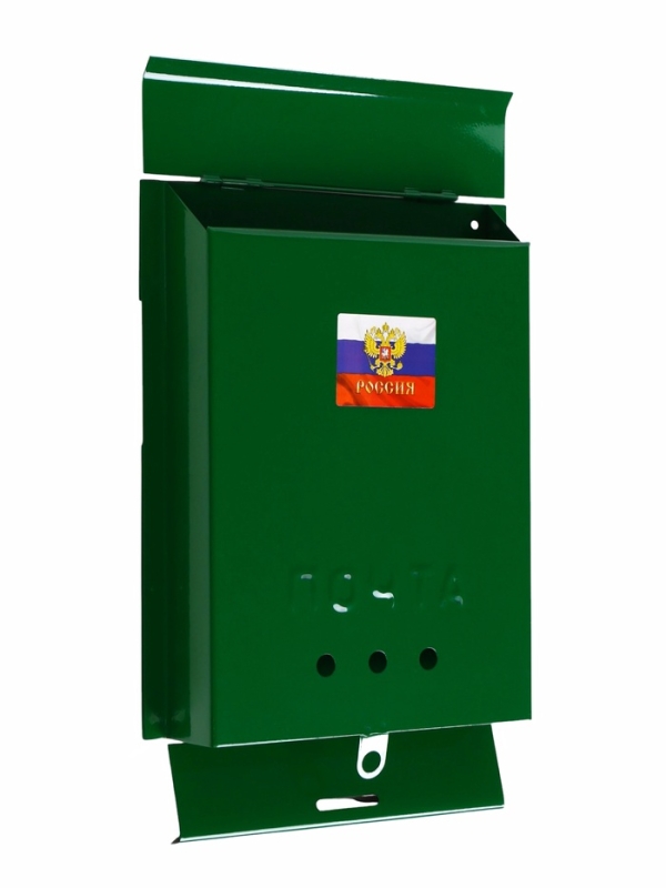 Ящик почтовый &laquo;Почта&raquo;, вертикальный, без замка (с петлёй), зелёный