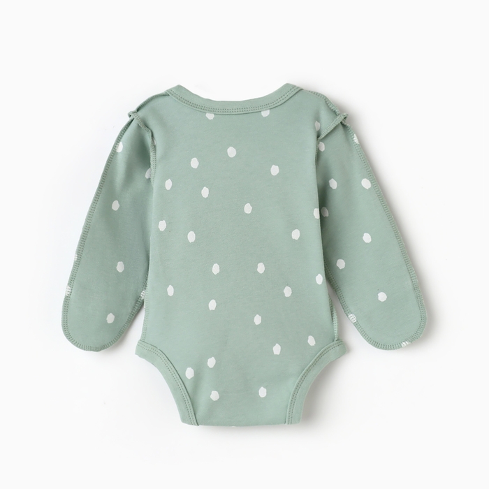 Боди-кимоно детское с длинным рукавом "Лисичка", цвет ментол, рост 56