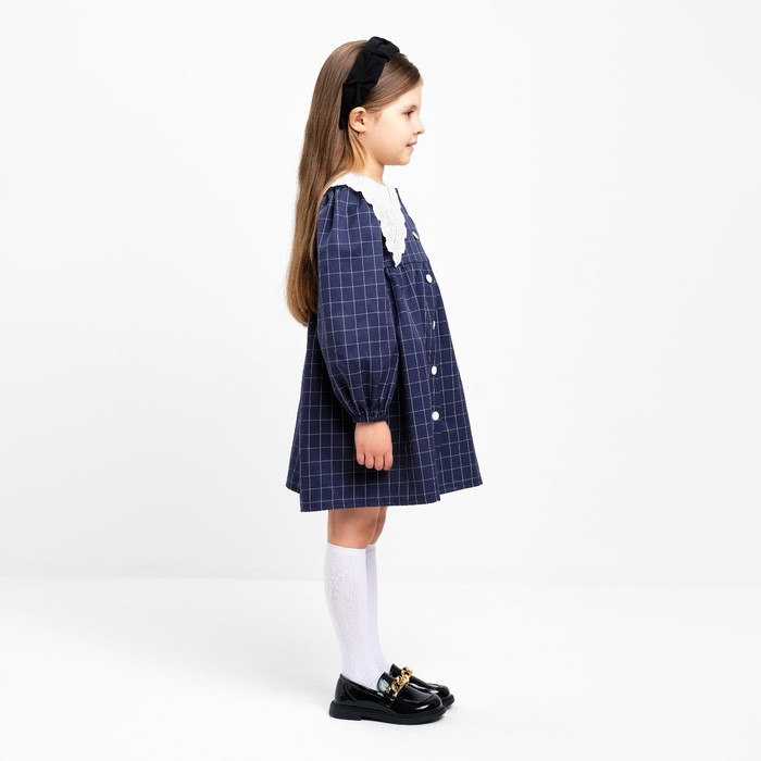 Платье детское с воротником KAFTAN, р.32 (110-116 см), синий Платье детское с воротником KAFTAN, р.32 (110-116 см), синий