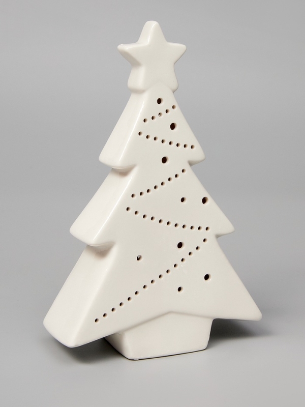 Светодиодная фигура Светодиодная фигура "Белая елка" 17.3х11.3х4.5, 1 LED, LR44x3(в компл.), Т/БЕЛЫЙ