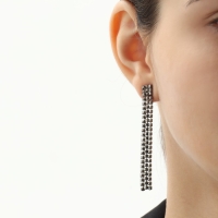 Набор 2 предмета: серьги, колье &laquo;Лёд&raquo; дорожка, цвет серый, 30 см