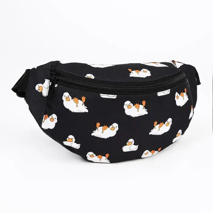 Поясная сумка на молнии, чёрная