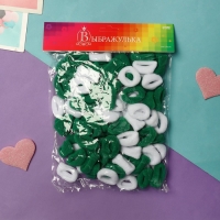 Резинка для волос "Махрушка спорт" (набор 100 шт) 2 см, бело-зелёный Резинка для волос "Махрушка спорт" (набор 100 шт) 2 см, бело-зелёный