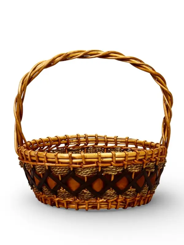 Корзина плетёная для хранения София, ива, круглая, бежевая, набор 3 шт.