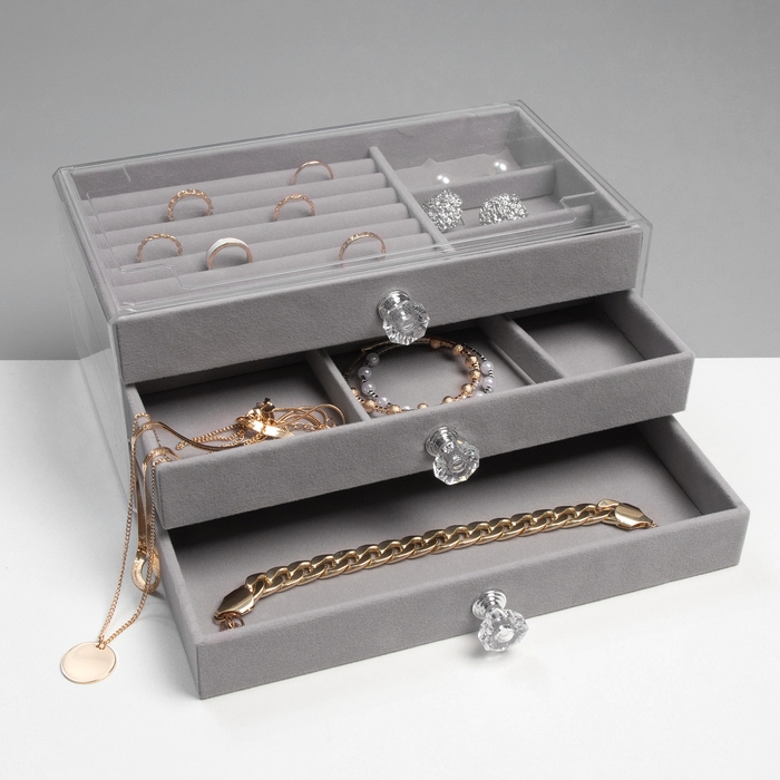 Подставка для украшений &laquo;Шкатулка Эдем&raquo;, 23,5&times;13&times;11 см, цвет серый