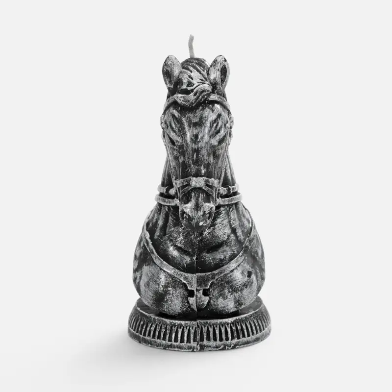 Свеча фигурная &laquo;Бюст лошади&raquo;, серебристая