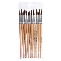 Кисть круглая, белка, № 10, ручка из дерева