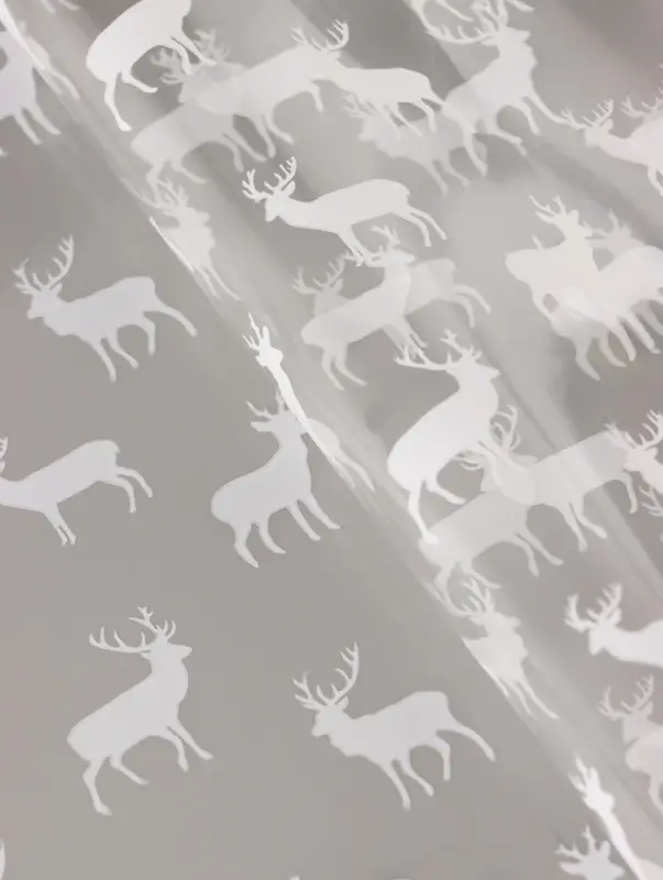 Пленка глянцевая "Северные олени", белый, 0,7 х 7,5 м, 40 мкм, 200 гр