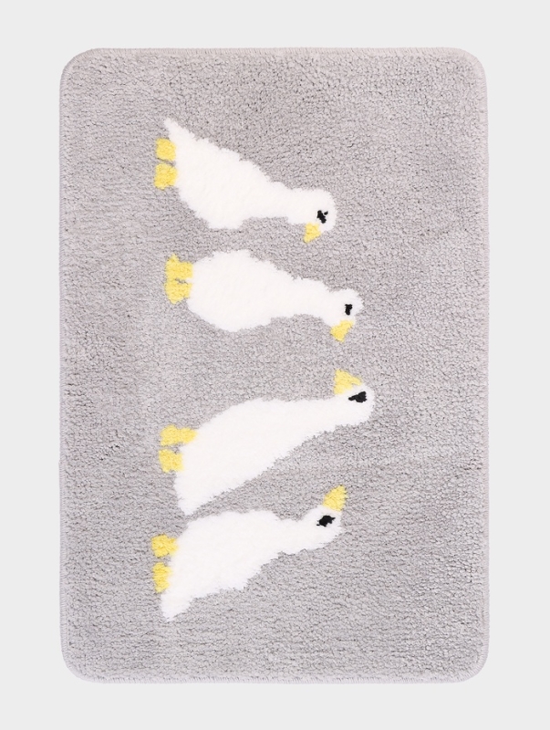 Коврик Доляна &laquo;Гуси&raquo;, 40&times;60 см, микрофибра, серый